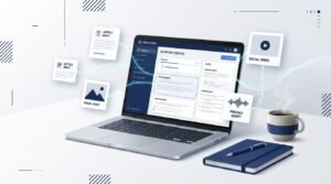 AI in content creation workflow showing how artificial intelligence helps with writing, editing, image generation, and content planning.