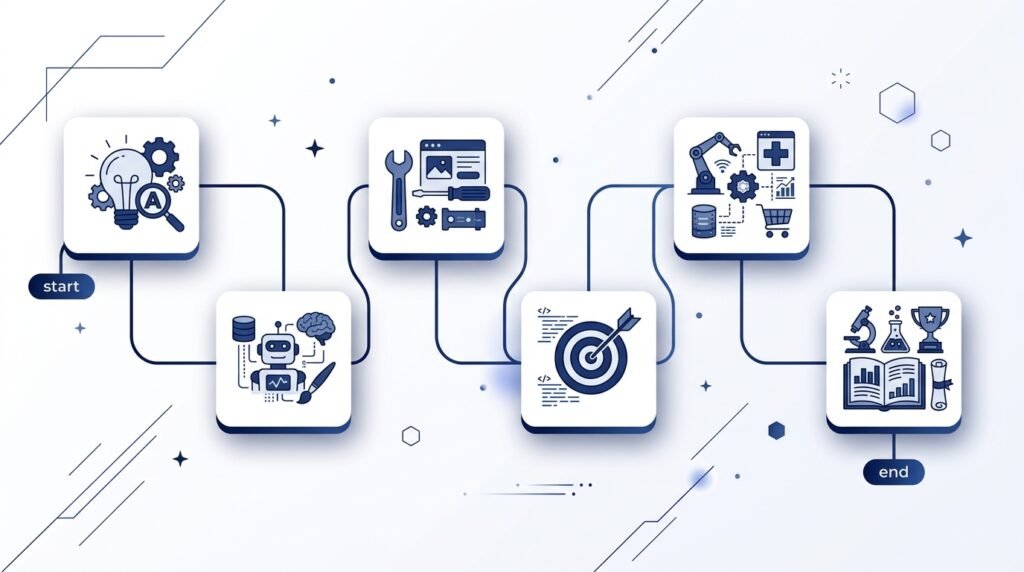 AI learning roadmap from fundamentals to advanced applications