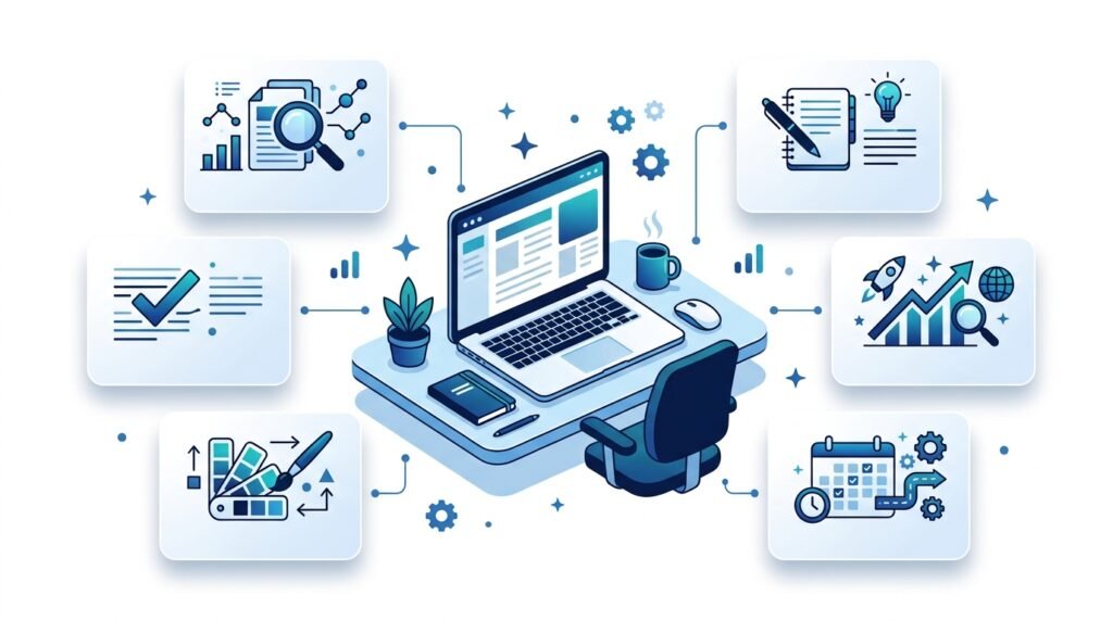AI tools commonly used for blogging including writing research design SEO and productivity
