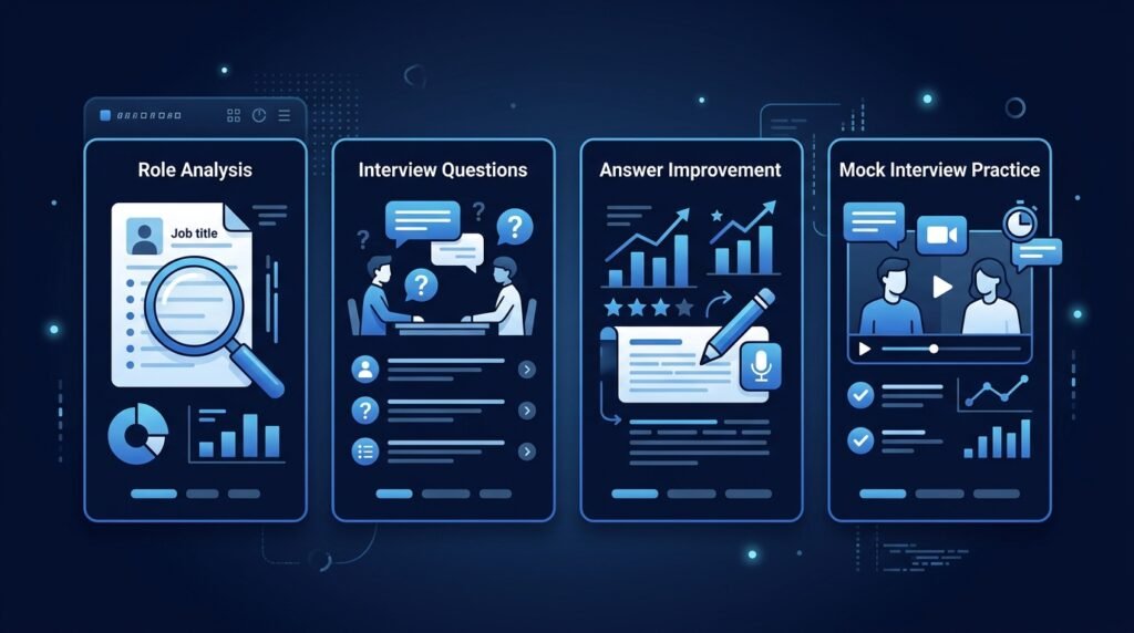AI prompt templates used for job interview preparation and practice