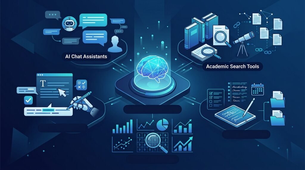 Categories of artificial intelligence tools used for research