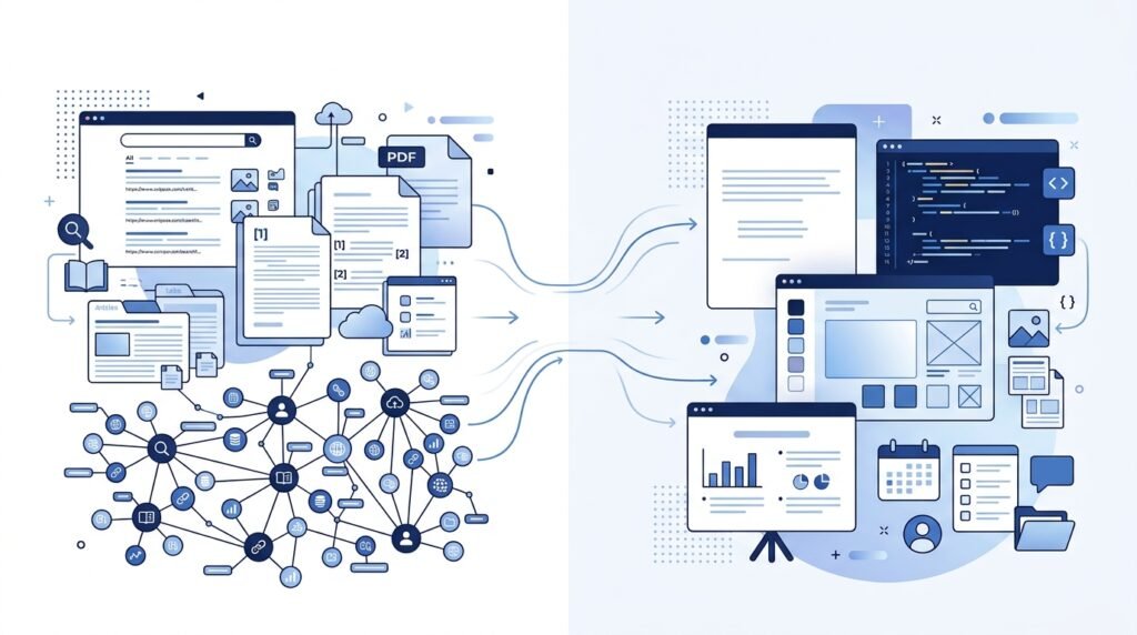 Editorial illustration comparing Perplexity AI vs ChatGPT for research, content creation, and AI-powered productivity.