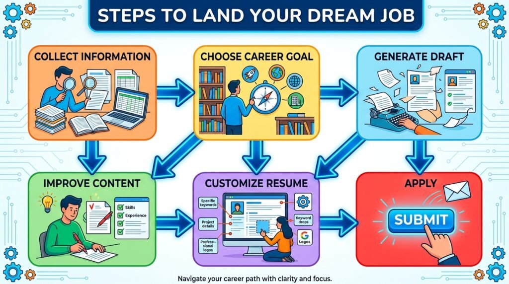 Steps involved in creating a professional resume using an AI resume builder