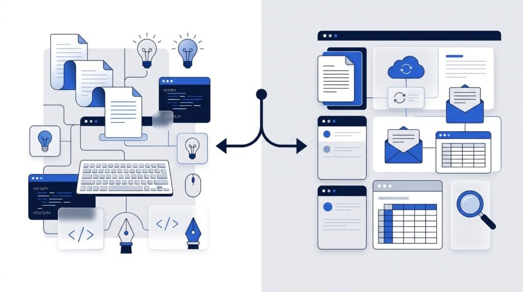 Minimal illustration comparing ChatGPT and Gemini AI assistants
