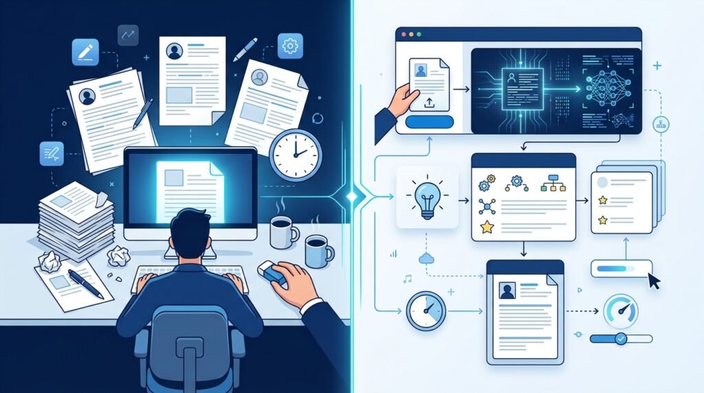 Comparison between traditional resume writing and AI-assisted resume creation