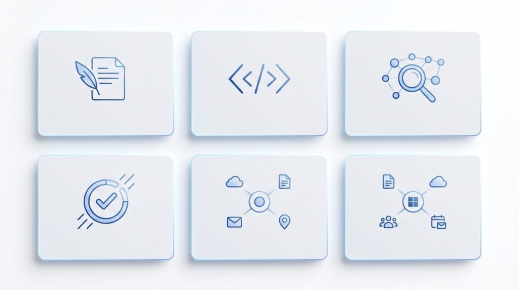 Visual comparison of leading AI chatbot categories and their primary use cases.