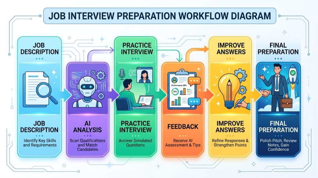 AI interview preparation using artificial intelligence tools to practice and improve job interview skills